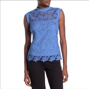 Nanette Lepore Blue Lace Blouse